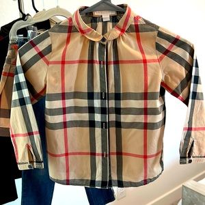 Beautiful in excellent condition Burberry check blouse for girls